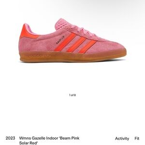 Adidas Women's Gazelle Indoor Beam Pink and Solar Red Sneakers